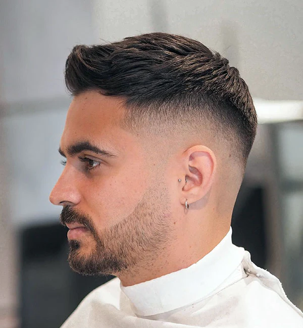 Side-Swept French Crop with Low Fade 