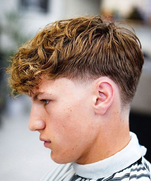 Textured Short Hair with Low Taper Fade