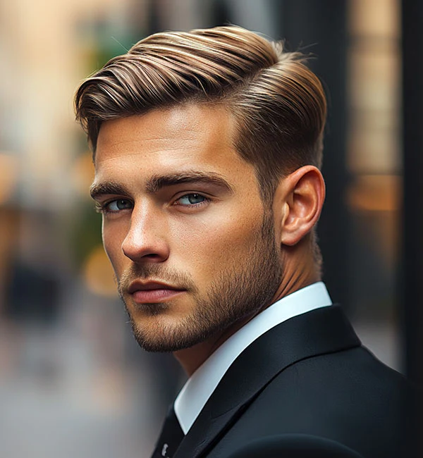 Business Professional Side Part with Short Sides
