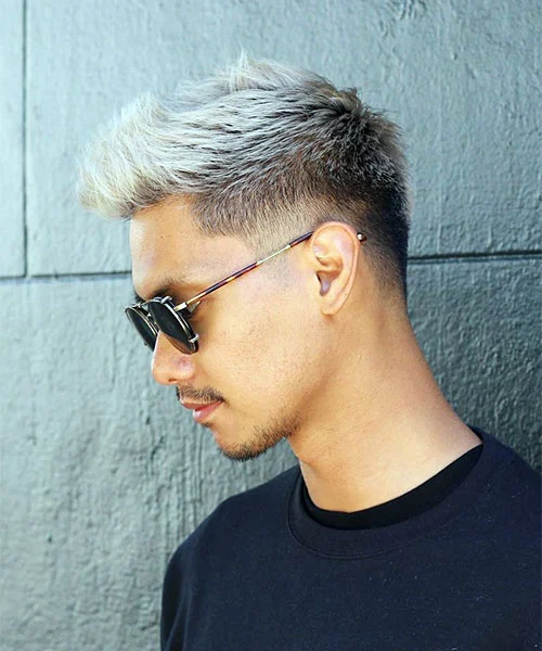 Stylish Spiky Hair with Low Taper Fade