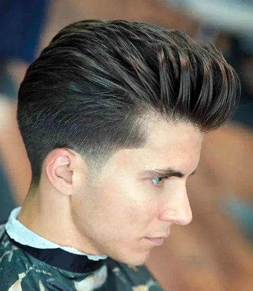 Modern Pompadour and Low Taper Fade