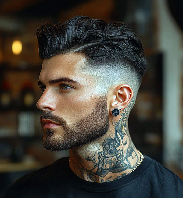 Faux Hawk with Part and High Fade