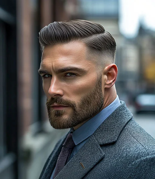 Side Part with Mid Fade
