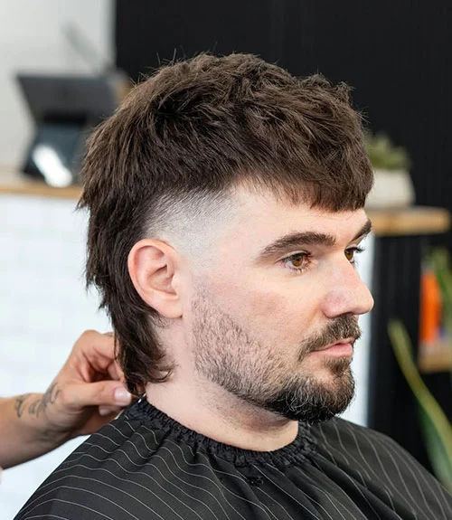 Modern Mullet with Mid Fade