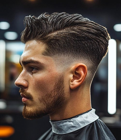 Trendy Parted Style with Mid Fade