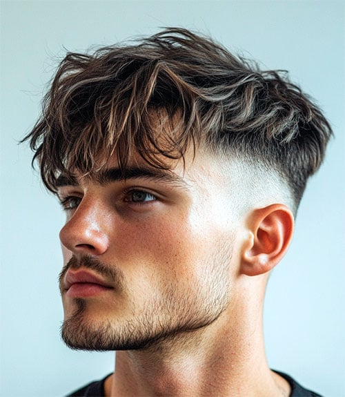 Long Textured Fringe with Mid Fade