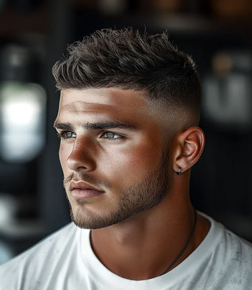 Short, Spiky Hair with Fade
