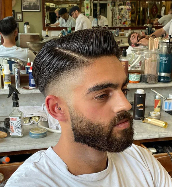 Sleek Hard Part with High Drop Fade