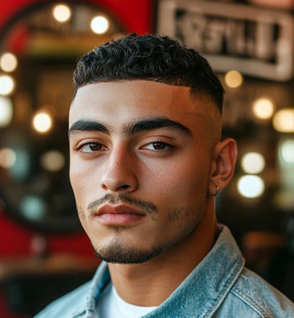 Brushed Back Wavy Crew Cut