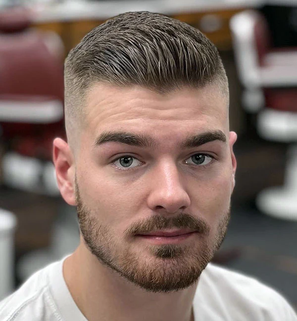 Side Swept Crew Cut Fade