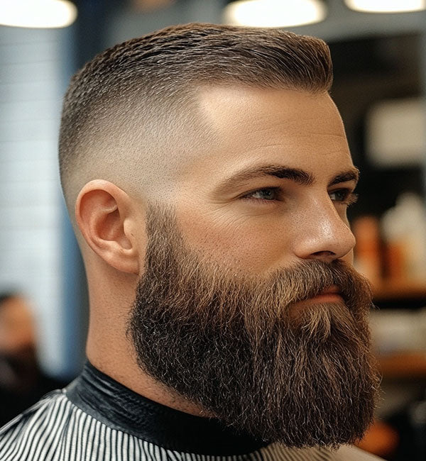 Crew Cut Fade with Beard