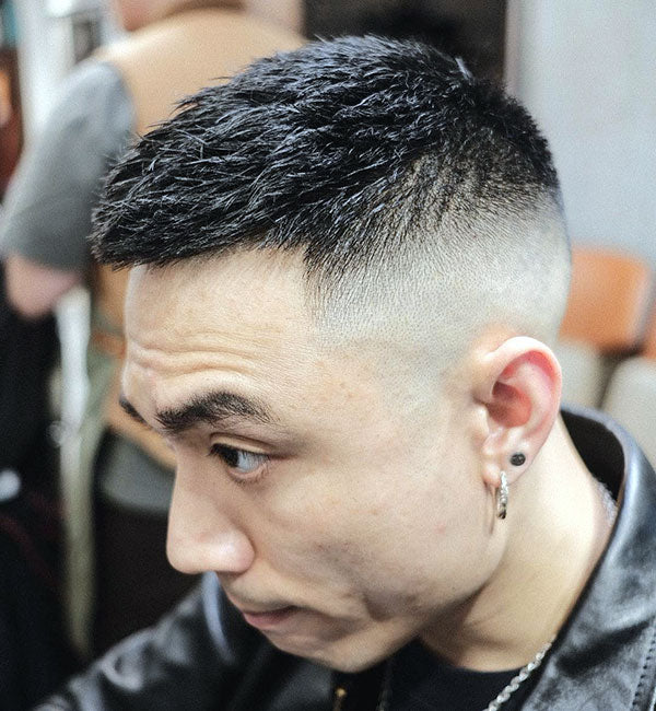 Bold Crew Cut with Short Fade