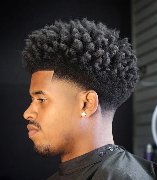 Sponged Long Afro Fade