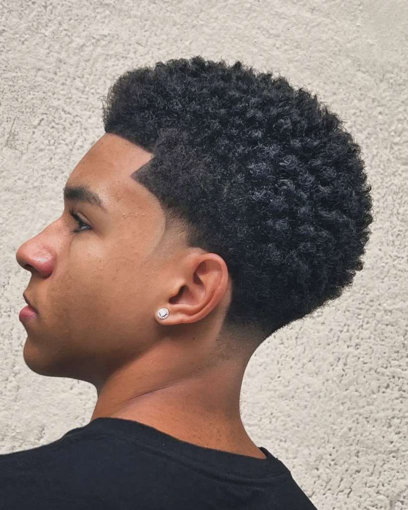11. Curly Hair Blowout Taper with Enhancements