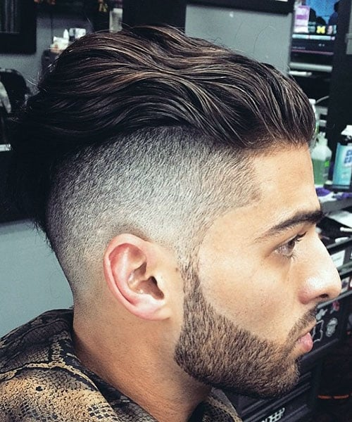 Long Hair with Low Taper Fade Undercut