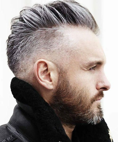 Hipster Faux Hawk with Undercut Fade and Beard