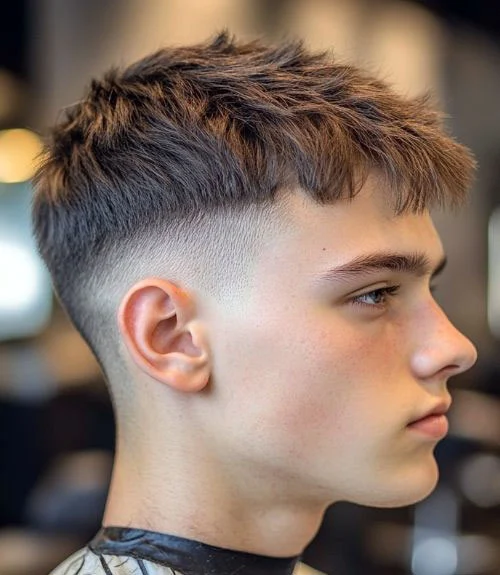 Cool Brush Forward with Taper Fade
