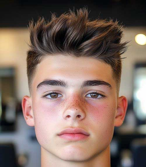 Textured Spiky Hair with Classy Low Taper Fade