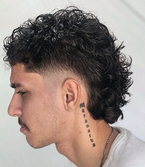 Loose Curly Mohawk Fade