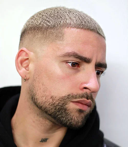 Modern Buzz Cut with Clean Low Fade