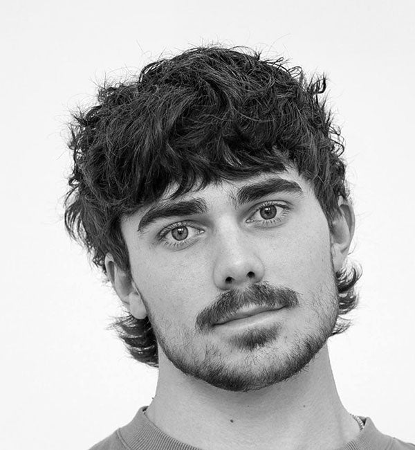 Rugged Messy Mullet with Thick Fringe