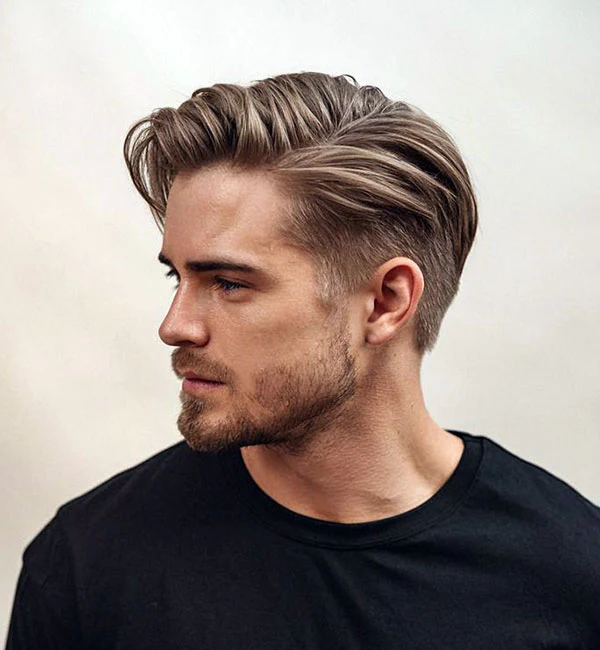 Long Comb Over with Tapered Sides