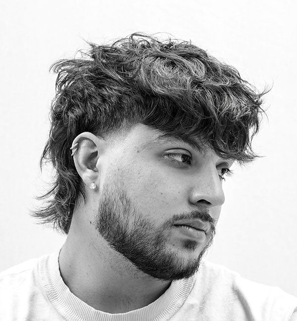 Textured Mullet Fade with Fringe
