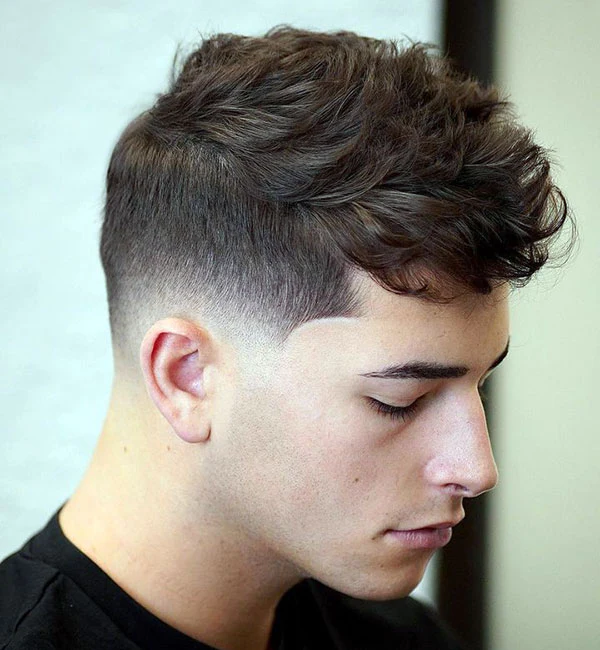 Tousled Short Quiff with Low Fade