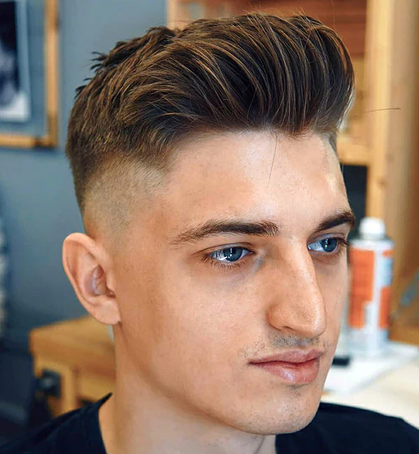 Natural Quiff with High Fade