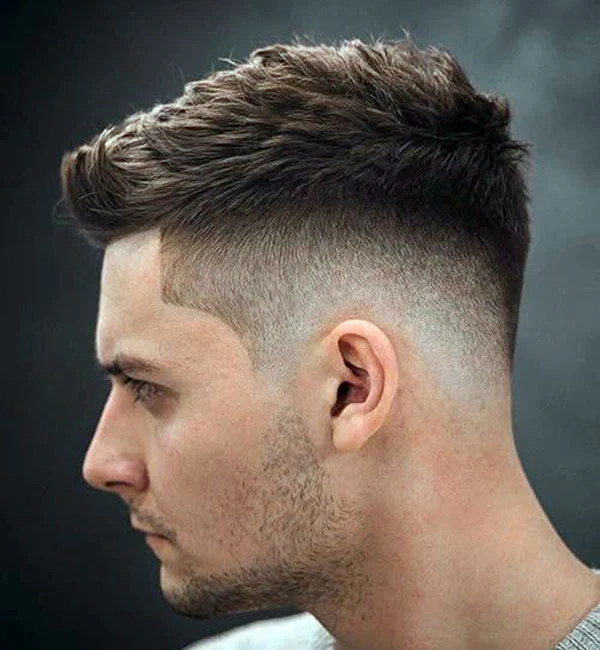 Textured Quiff with Sharp Fade