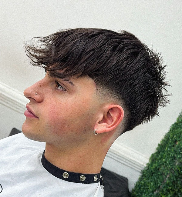 Messy, Textured Fringe with Fade