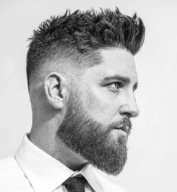 Messy Short Spiky Hair Fade with Beard