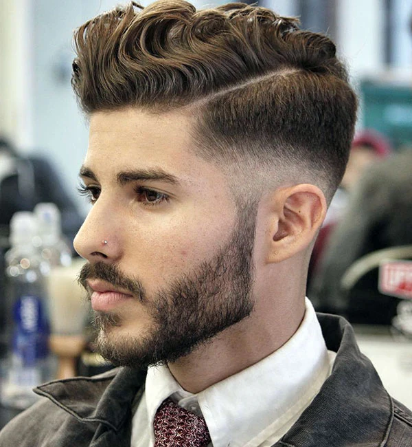 Side Swept Wavy Hair