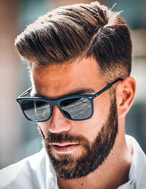 Textured Quiff with Low Taper Fade