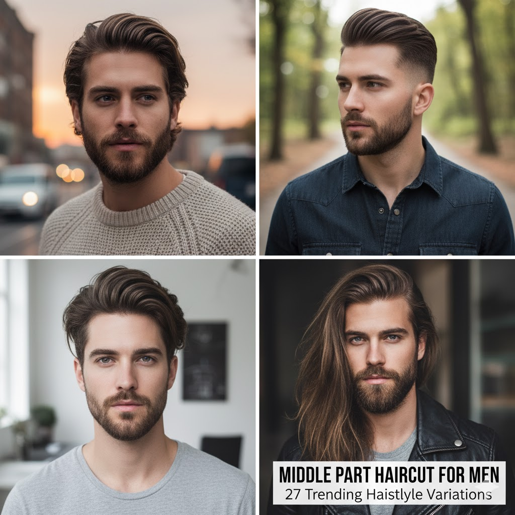 Middle Part Haircut for Men