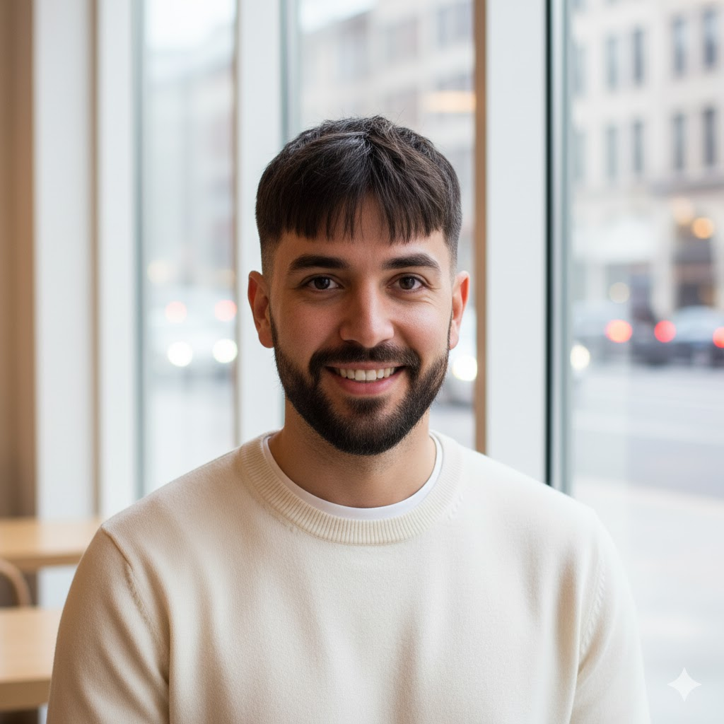 Short Middle Part haircut