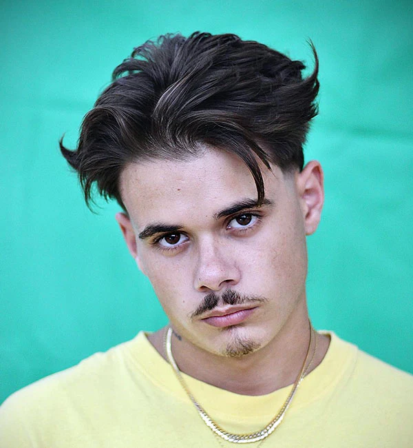 Short Textured Middle Part with Low Fade