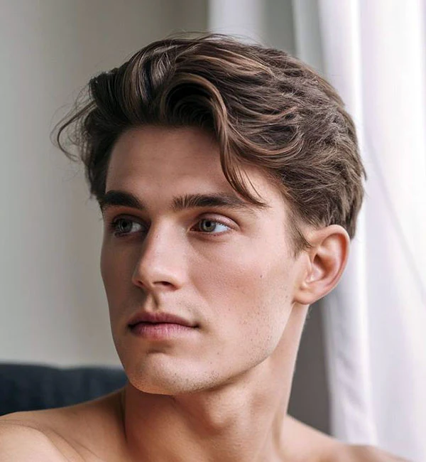 Middle Parted Brush Back