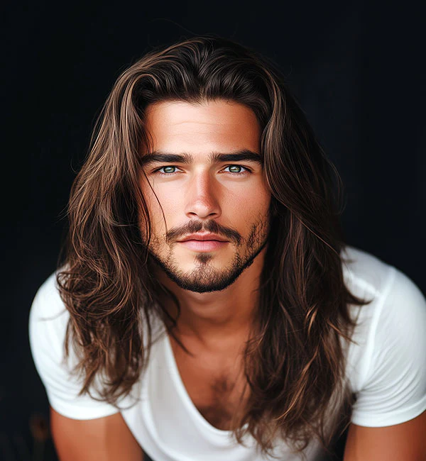 Attractive Long Flowing Middle Part