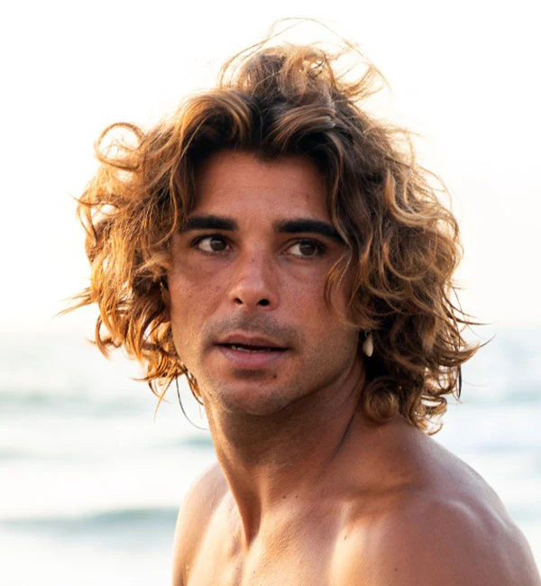 Long Curly Middle Part