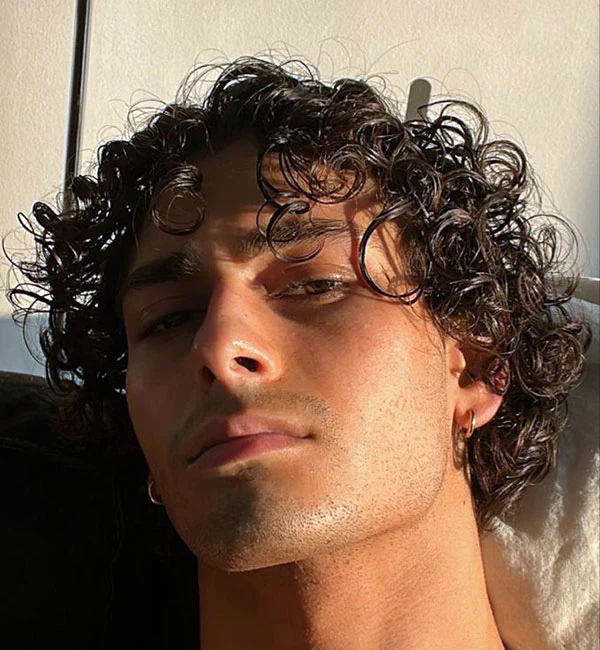 Messy Curly Middle Part