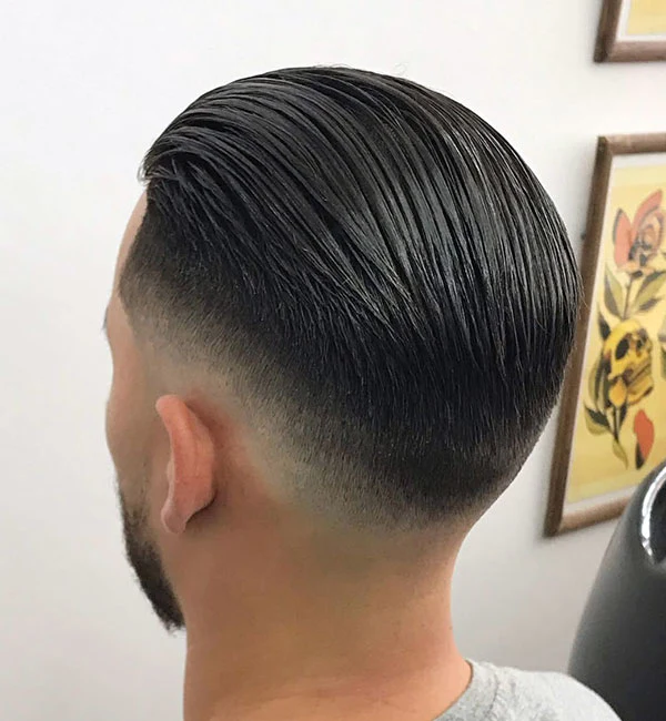 Cool Slick Back with Low Fade
