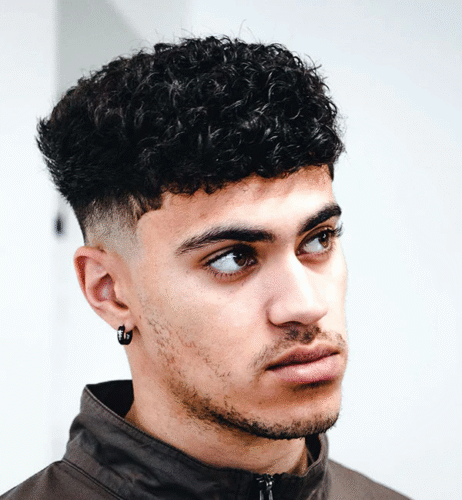 Thick Curls with Low Fade