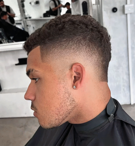 Curly Mohawk Burst Fade