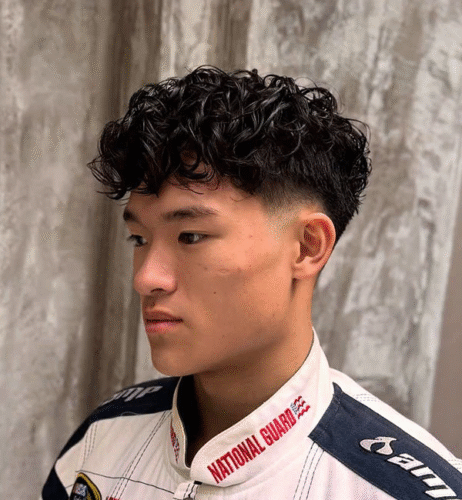 Curly Perm with Fade