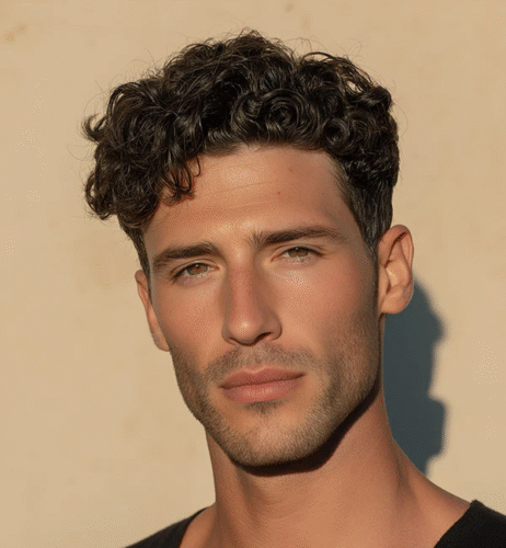 Classy Off-Center Curls with Tapered Sides