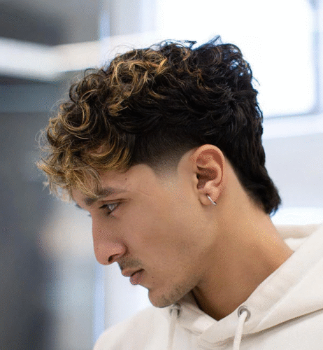 Messy Curly Mohawk with Temp Taper and Fringe