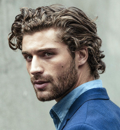 Long Brushed Back Curls