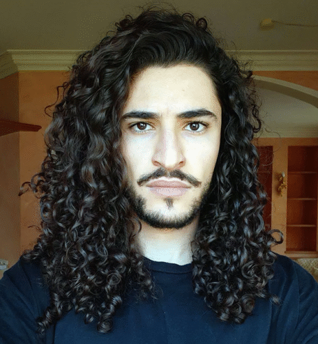 Long, Parted Curly Hair