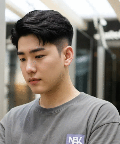 Mid Fade Comma Haircut